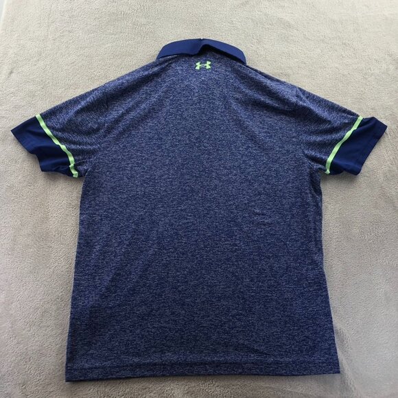 Under Armour Playoff Polo HeatGear Mens Shirt Large Loose Fit Blue Lightweight - Picture 10 of 10
